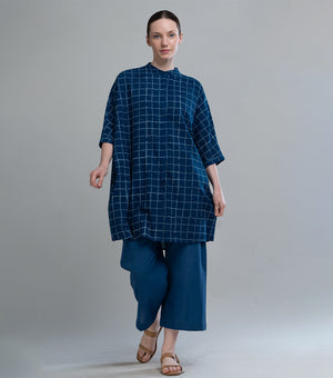 Indigo Printed Cotton Shirt