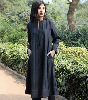 Black Fine Woolen Jacket