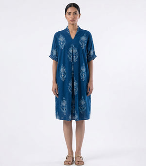 Indigo Floral Printed Tunic