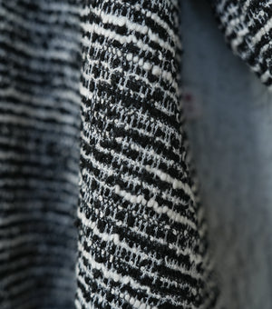 Textured Wool Cowl Neck Pleated Winter Dress