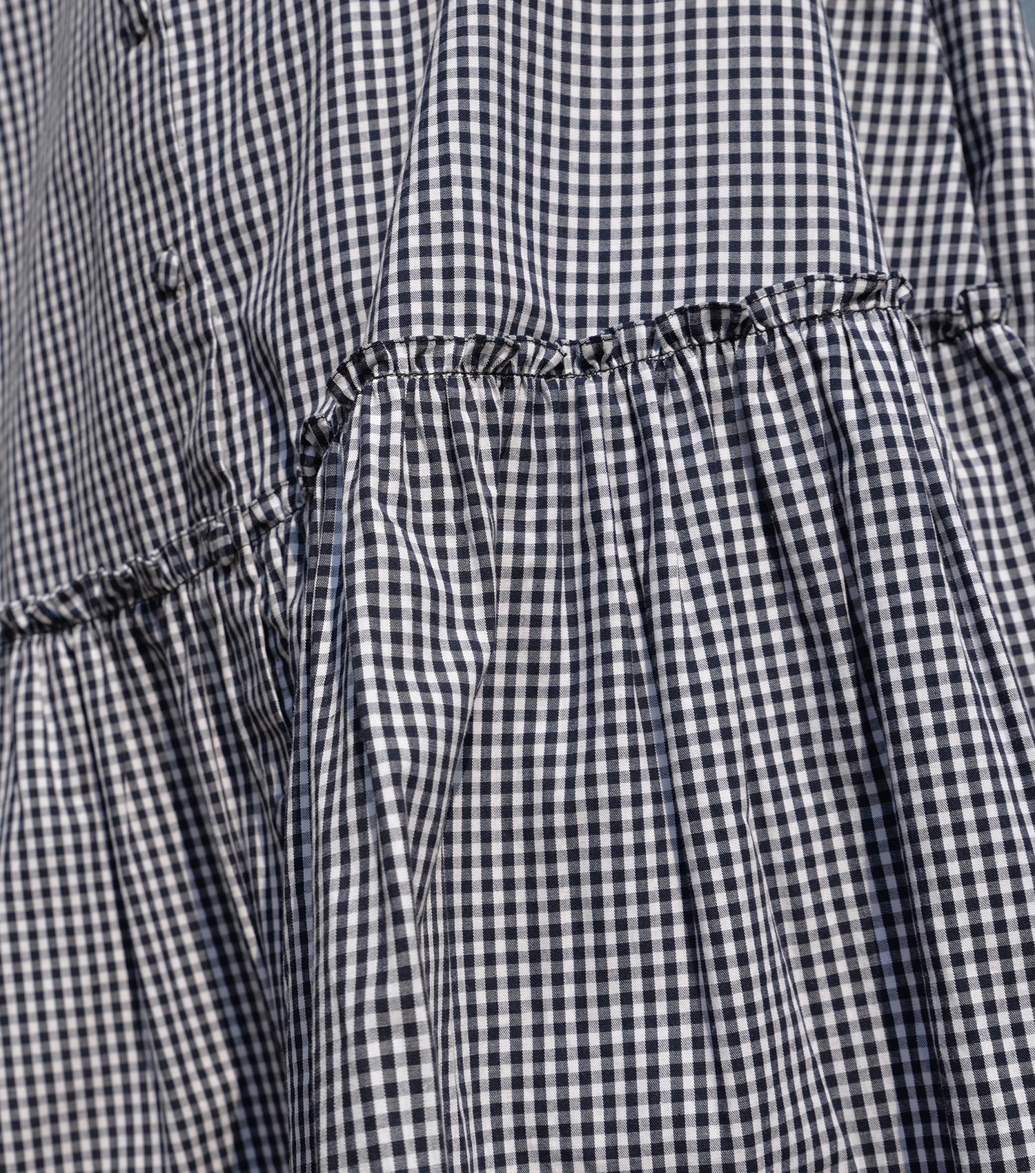 Blue gingham cotton dress