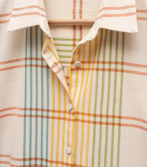 Multi Colour Check Woven Cotton Dress