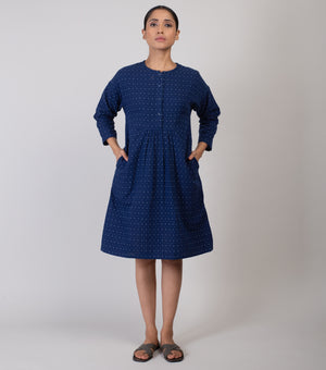 Navy Cotton Printed tunic