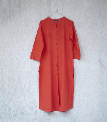 Orange Cotton Kurta