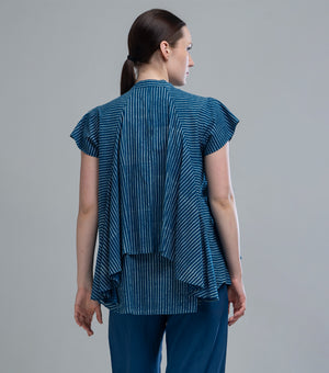 Indigo Stripe Layered Top