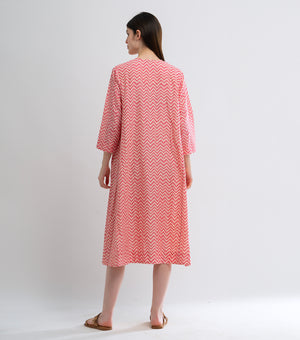 Pink Printed Cotton Dress