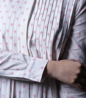 White Woven Cotton Dress