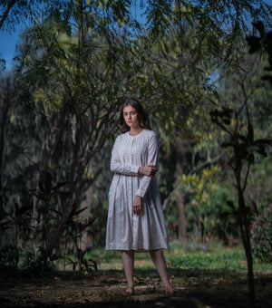 White Woven Cotton Dress