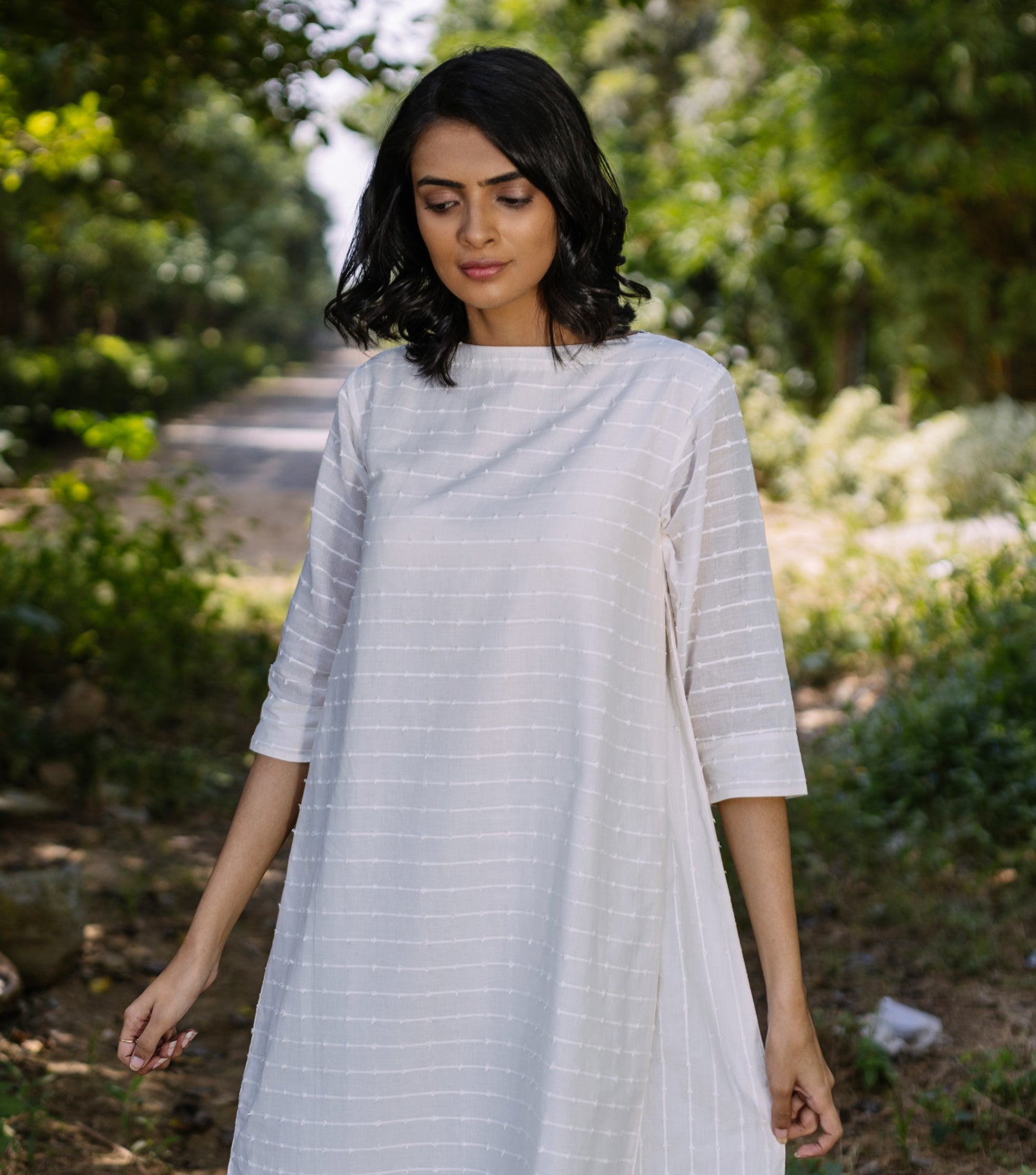 White Cotton Summer Dress