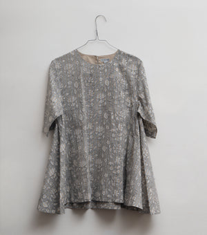 Grey Printed Cotton Top