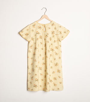 Yellow printed cotton dress