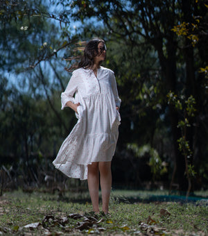 Natural Woven Cotton Dress