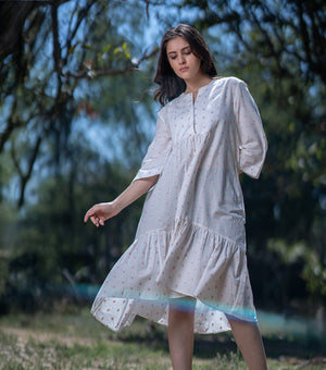 Natural Woven Cotton Dress