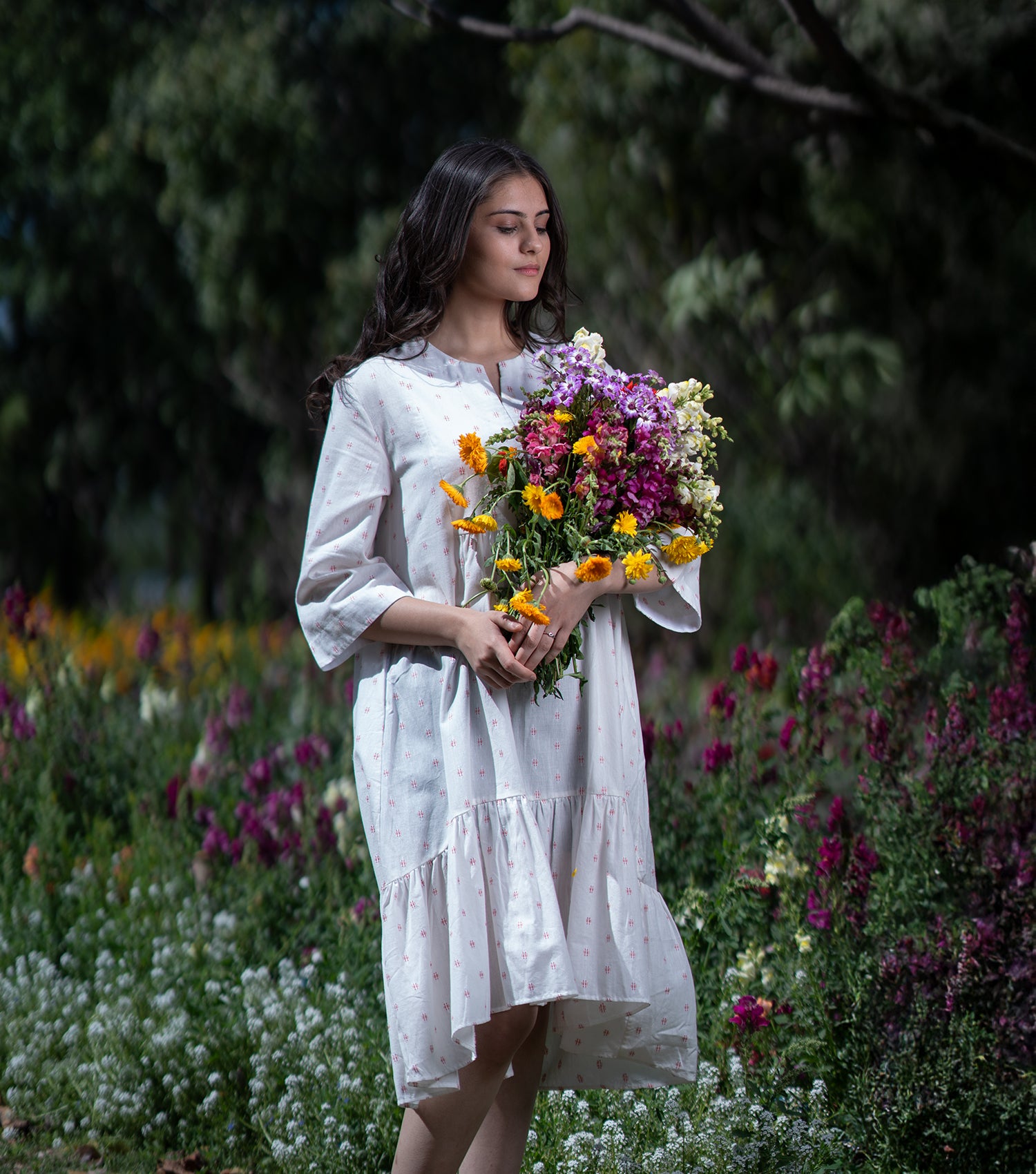 Natural Woven Cotton Dress