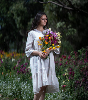 Natural Woven Cotton Dress