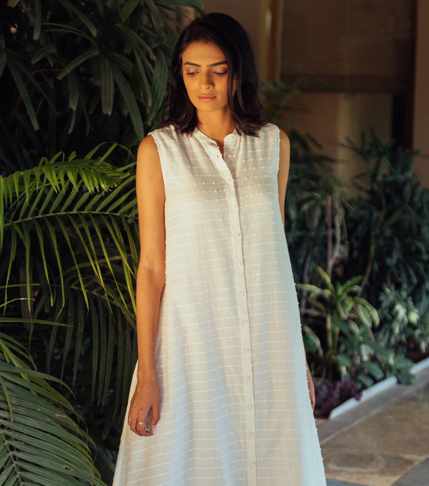 White Cotton Summer Dress