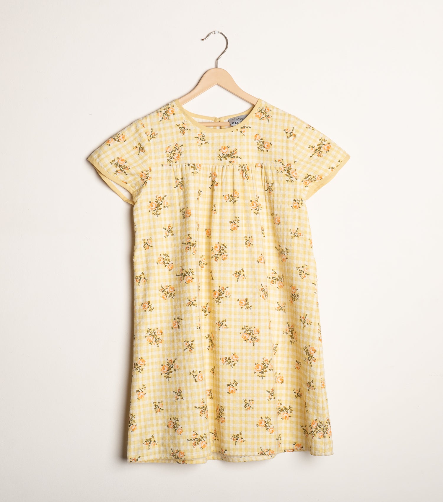 Yellow printed cotton dress