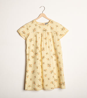 Yellow printed cotton dress