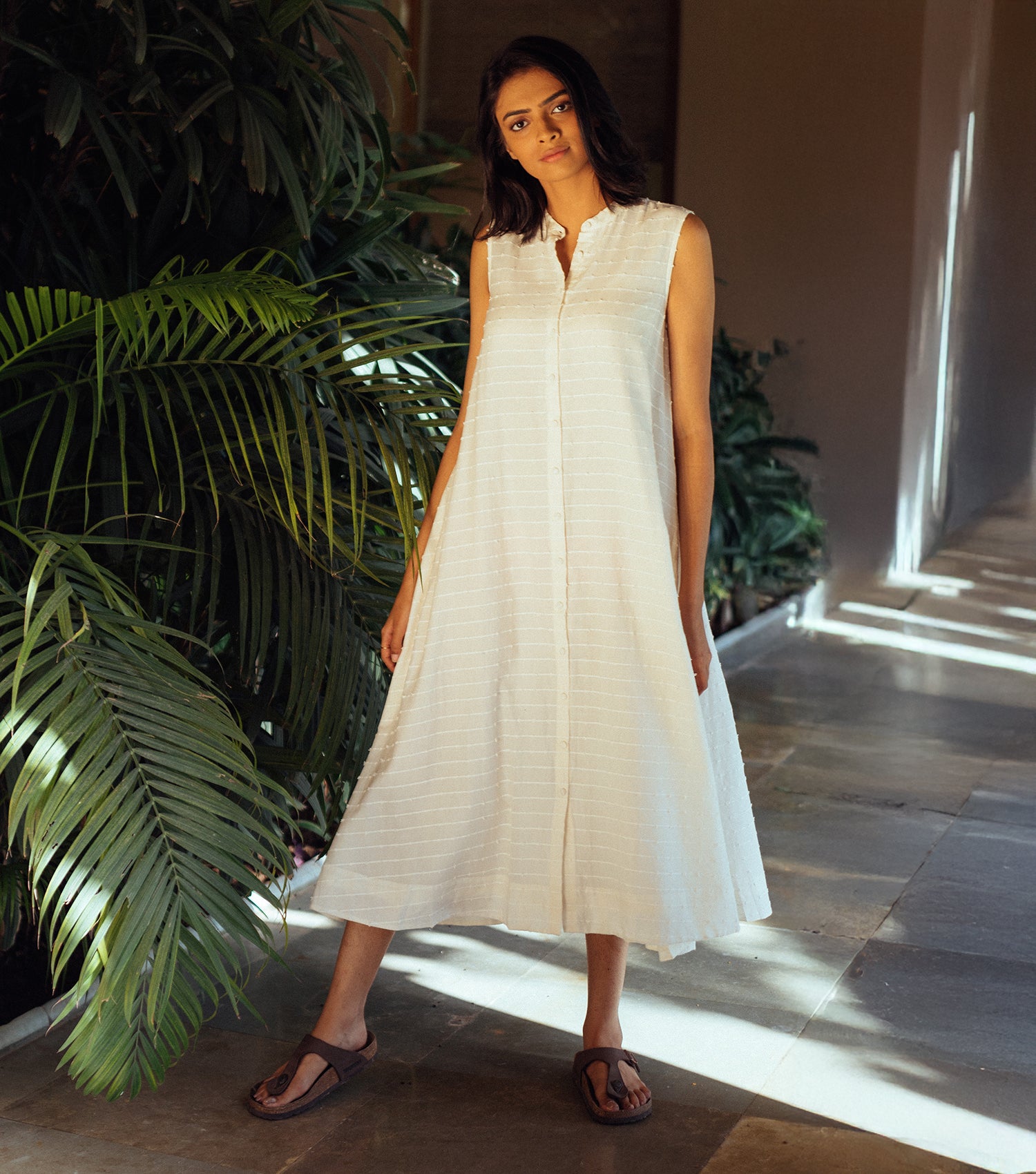 White Cotton Summer Dress