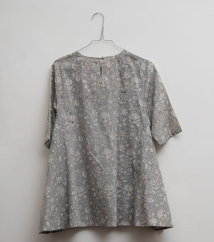 Grey Printed Cotton Top