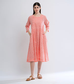 Red Printed Cotton Dress