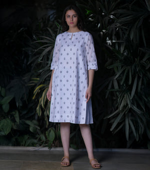 White Woven Cotton Dress