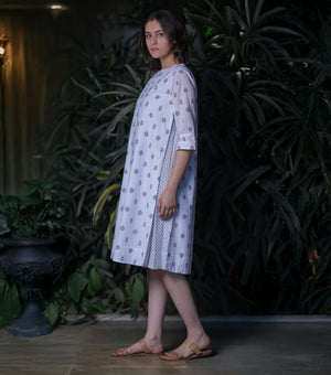 White Woven Cotton Dress