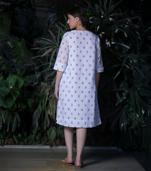 White Woven Cotton Dress