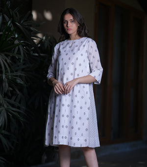 White Woven Cotton Dress