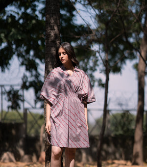 Grey Printed Cotton Kaftan