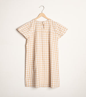 Yellow Chequered cotton dress