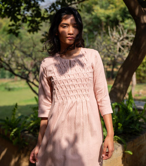 SOFT BREEZE COTTON SMOCKING DRESS