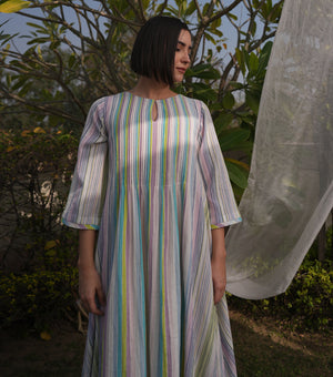 Soft Stripe Cotton Dress