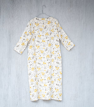 Yellow Printed Cotton Kurta