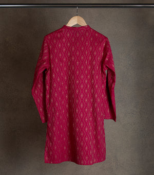 Hot Pink Woven Cotton Kurta