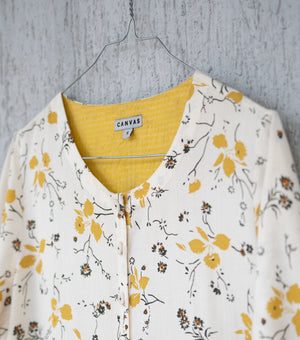 Yellow Printed Cotton Kurta