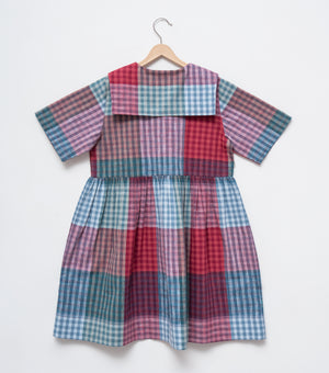 Multicolour Woven Cotton Dress for Girls