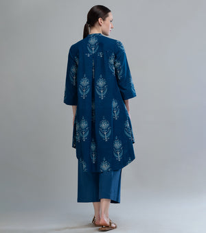Indigo Floral Printed Kurta