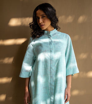 Mint Green Cotton Shirt Dress