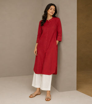 Red Cotton Kurta