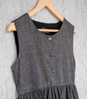 Woven Design Gathered Dress For Girls