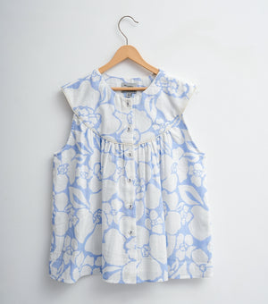 White Cotton Top with Pants Co-ord Set for Girls