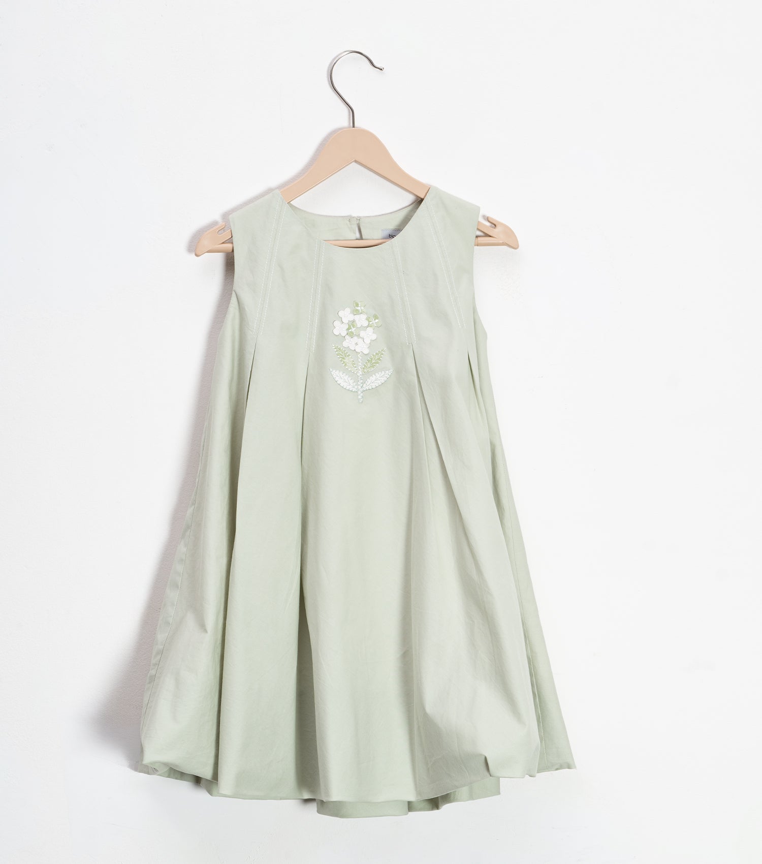 MINT FLORAL EMBROIDERED A-LINE DRESS FOR GIRLS