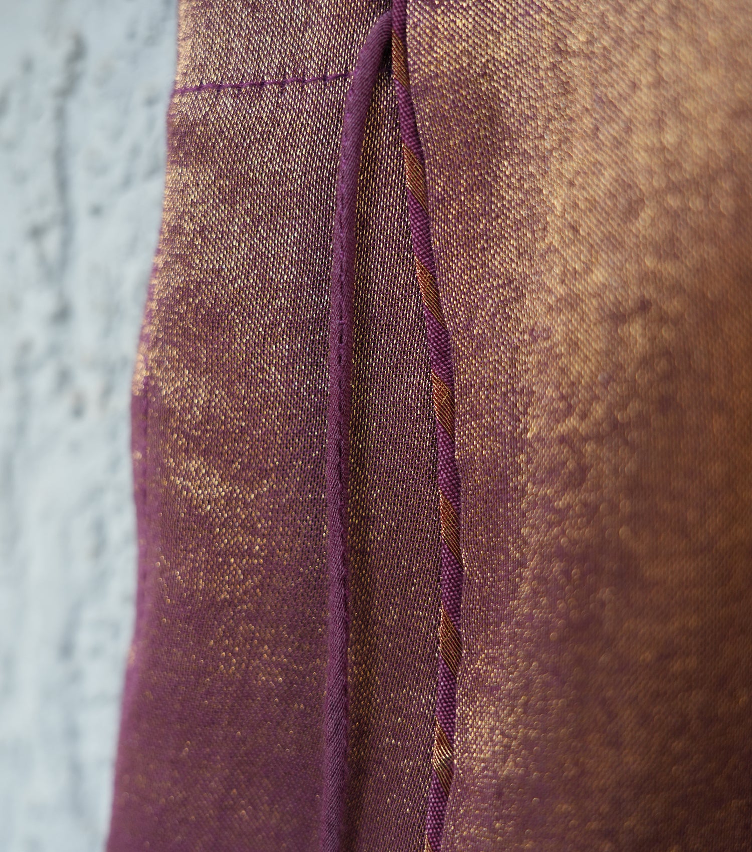 Purple Tissue A-line Tassel Kurta Set with Pants & Dupatta for Girls