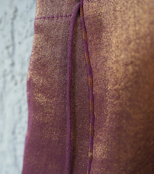 Purple Tissue A-line Tassel Kurta Set with Pants & Dupatta for Girls