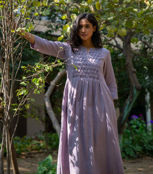 SOFT BREEZE COTTON SMOCKING DRESS