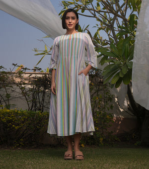 Soft Stripe Cotton Dress