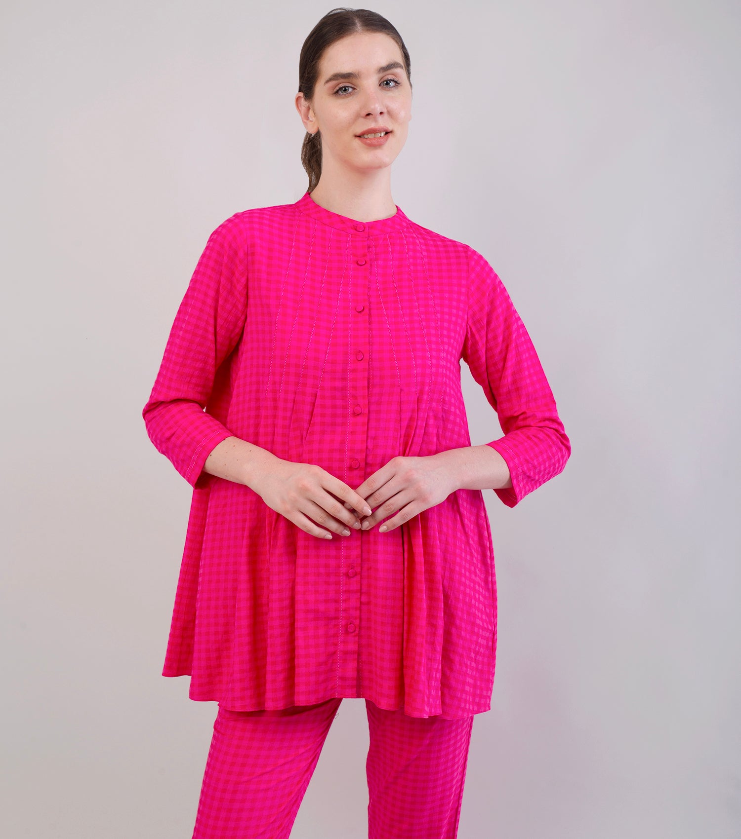 Hot Pink Woven Cotton Co-ord Set