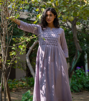 SOFT BREEZE COTTON SMOCKING DRESS