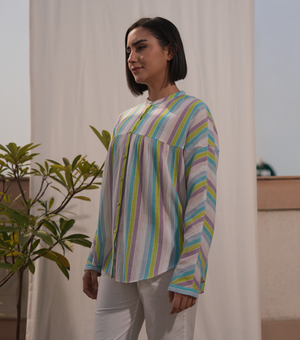 Multicolour Stripe Cotton Top